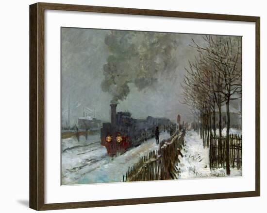 Train in the Snow-Claude Monet-Framed Premium Giclee Print