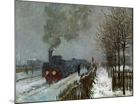 Train in the Snow-Claude Monet-Mounted Premium Giclee Print