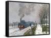 Train in the Snow-Claude Monet-Framed Stretched Canvas