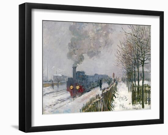Train in the Snow-Claude Monet-Framed Giclee Print