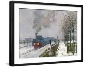 Train in the Snow-Claude Monet-Framed Giclee Print