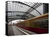 Train Leaving Berlin Hauptbahnhof, the Main Railway Station in Berlin, Germany, Europe-Carlo Morucchio-Stretched Canvas