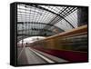 Train Leaving Berlin Hauptbahnhof, the Main Railway Station in Berlin, Germany, Europe-Carlo Morucchio-Framed Stretched Canvas