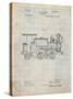 Train Locomotive Patent-Cole Borders-Stretched Canvas