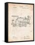 Train Locomotive Patent-Cole Borders-Framed Stretched Canvas