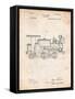 Train Locomotive Patent-Cole Borders-Framed Stretched Canvas