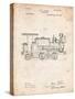 Train Locomotive Patent-Cole Borders-Stretched Canvas