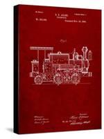 Train Locomotive Patent-Cole Borders-Stretched Canvas