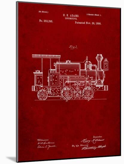 Train Locomotive Patent-Cole Borders-Mounted Art Print