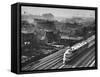 Train Moving Past Trackside Tenement Slums of Chicago-Gordon Coster-Framed Stretched Canvas