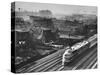 Train Moving Past Trackside Tenement Slums of Chicago-Gordon Coster-Stretched Canvas