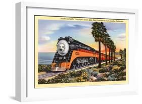 Train Near Los Angeles, California-null-Framed Art Print