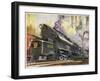 Train of the Pennsylvania Railroad is Hauled by Their Class T-1 Passenger Locomotive-null-Framed Photographic Print