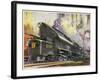 Train of the Pennsylvania Railroad is Hauled by Their Class T-1 Passenger Locomotive-null-Framed Photographic Print