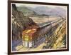 Train of the Santa Fe Railroad Drawn by a Diesel- Electric Locomotive-null-Framed Art Print