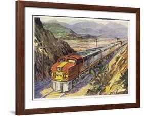 Train of the Santa Fe Railroad Drawn by a Diesel- Electric Locomotive-null-Framed Art Print