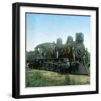 Train of the Trans-Andean Railway Near Uspallata, Chile, around 1900-Leon, Levy et Fils-Framed Photographic Print