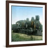 Train of the Trans-Andean Railway Near Uspallata, Chile, around 1900-Leon, Levy et Fils-Framed Photographic Print