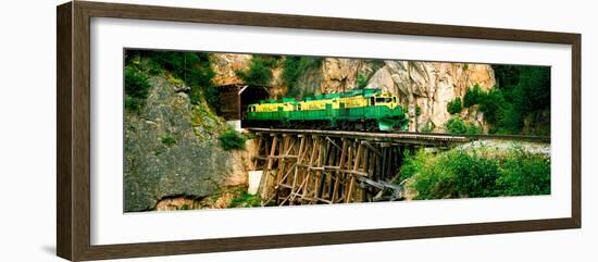 Train on a Bridge, White Pass and Yukon Route Railroad, Skagway, Alaska, USA-null-Framed Premium Photographic Print