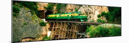 Train on a Bridge, White Pass and Yukon Route Railroad, Skagway, Alaska, USA-null-Mounted Premium Photographic Print