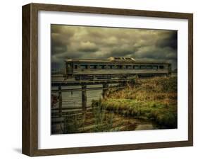 Train on Bridge-Florian Raymann-Framed Premium Photographic Print