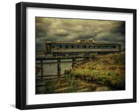 Train on Bridge-Florian Raymann-Framed Premium Photographic Print