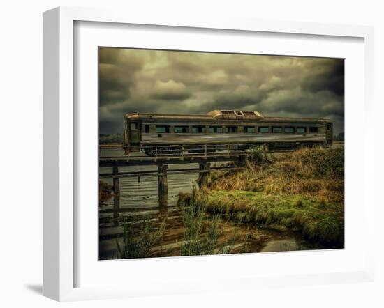 Train on Bridge-Florian Raymann-Framed Premium Photographic Print