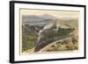 Train on Coast Range Tracks-null-Framed Art Print