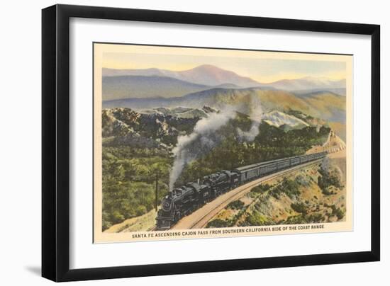 Train on Coast Range Tracks-null-Framed Art Print