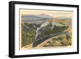Train on Coast Range Tracks-null-Framed Art Print