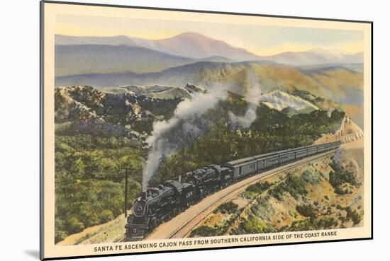 Train on Coast Range Tracks-null-Mounted Art Print