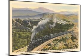 Train on Coast Range Tracks-null-Mounted Art Print