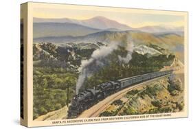 Train on Coast Range Tracks-null-Stretched Canvas