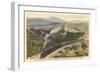 Train on Coast Range Tracks-null-Framed Premium Giclee Print