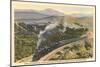 Train on Coast Range Tracks-null-Mounted Premium Giclee Print