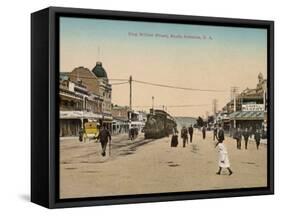 Train on King William Street, Adelaide, South Australia, 1900s-null-Framed Stretched Canvas