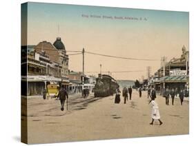 Train on King William Street, Adelaide, South Australia, 1900s-null-Stretched Canvas