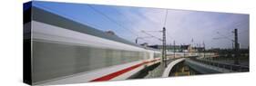 Train on Railroad Tracks, Central Station, Berlin, Germany-null-Stretched Canvas