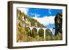 Train on Rhaetian Railway, Landwasserviadukt, Canton Graubunden, Switzerland-phbcz-Framed Photographic Print