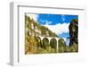 Train on Rhaetian Railway, Landwasserviadukt, Canton Graubunden, Switzerland-phbcz-Framed Photographic Print