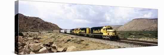 Train on Santa Fe Railroad, Route 66, Valentine, Arizona, USA-null-Stretched Canvas