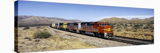 Train on Santa Fe Railroad Track, Arizona, USA-null-Stretched Canvas