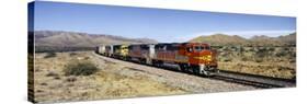 Train on Santa Fe Railroad Track, Arizona, USA-null-Stretched Canvas