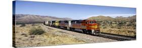 Train on Santa Fe Railroad Track, Arizona, USA-null-Stretched Canvas