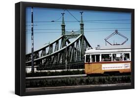 Train on Seven Bridges Budapest Hungary-null-Framed Poster