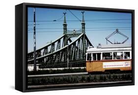Train on Seven Bridges Budapest Hungary-null-Framed Stretched Canvas
