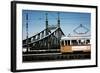 Train on Seven Bridges Budapest Hungary-null-Framed Photo