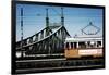 Train on Seven Bridges Budapest Hungary-null-Framed Photo