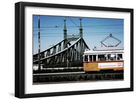 Train on Seven Bridges Budapest Hungary-null-Framed Photo