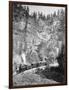 Train Passes through Elk Canyon near "Giant Bluff" Photograph - Black Hills, SD-Lantern Press-Framed Art Print